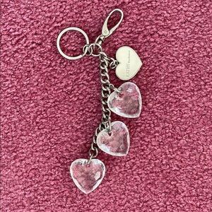 Kathy Van Zeeland Silver Key/Purse charm with Heart Charms